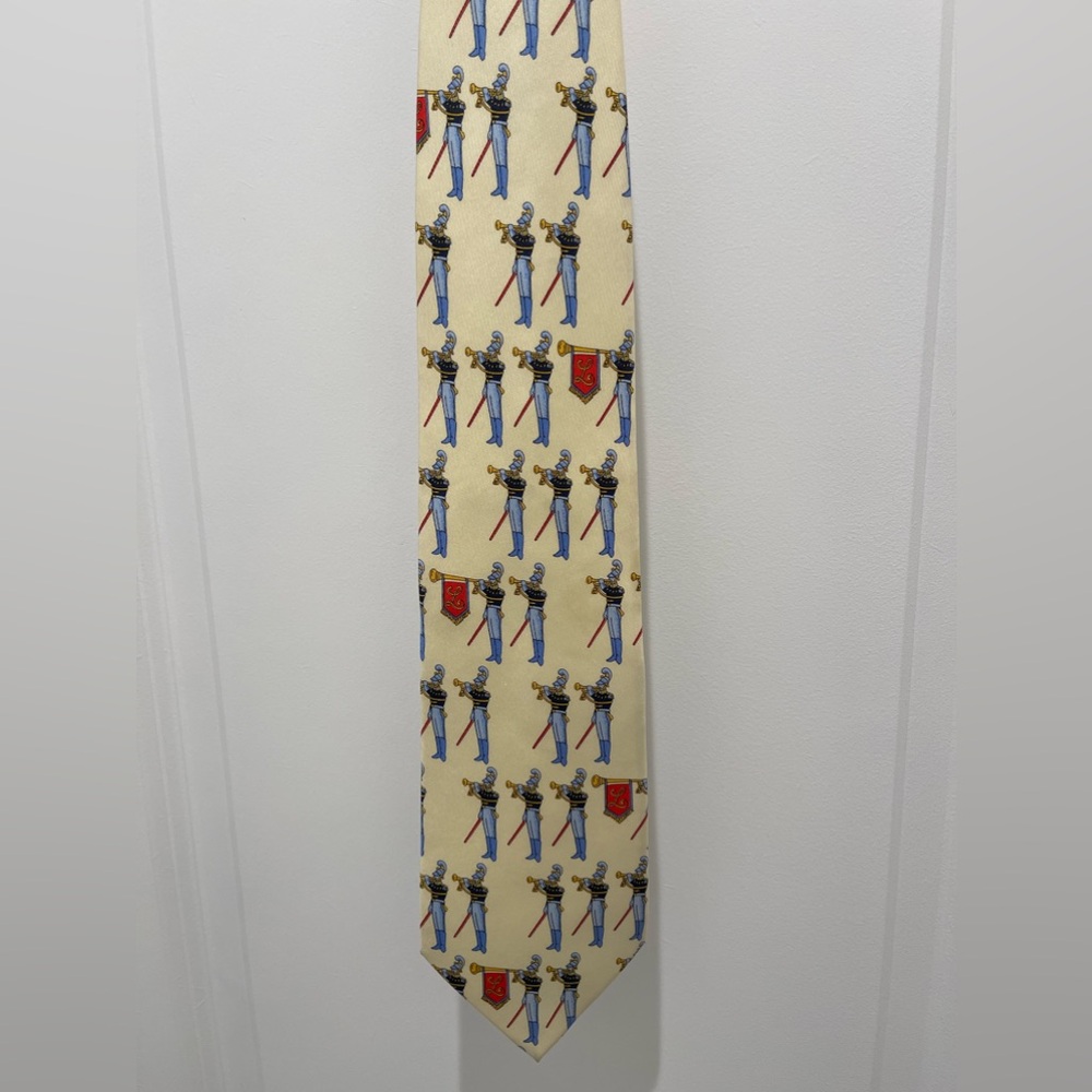 Leonard Paris Silk Tie Made in Italy Royal Trumpeter Knight Banner Nutcracker